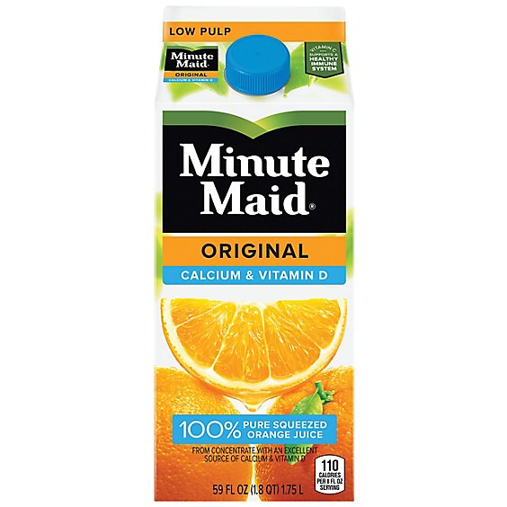 Minute Maid Juice Premium Orange Original Calcium & Vitamin D Cartons - 59 Fl. Oz.