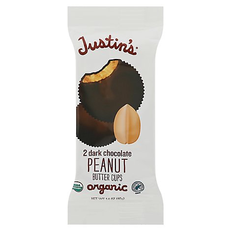 Justins Organic Peanut Butter Cups Dark Chocolate - 1.4 Oz
