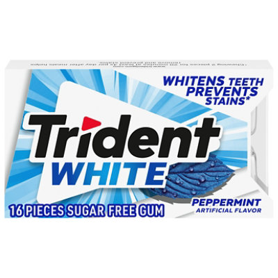 Trident Gum Sugar Free White Peppermint - 16 Count
