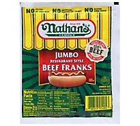 Nathans Famous Beef Franks Restaurant Style Jumbo Dinner Size - 12 Oz