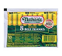 Nathan's Famous Skinless Beef Hot Dogs - 12 Oz