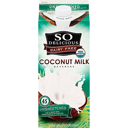 So Delicious Dairy Free Coconut Milk Organic Unsweetened - 64 Fl. Oz. - Image 2