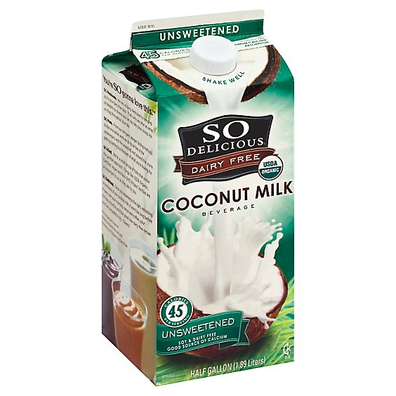 So Delicious Dairy Free Coconut Milk Organic Unsweetened - 64 Fl. Oz.