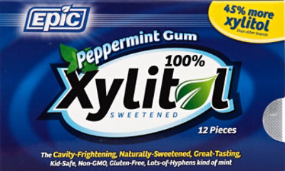 Epic Gum 100% Xylitol Sweetened Peppermint - 12 Count - Image 2
