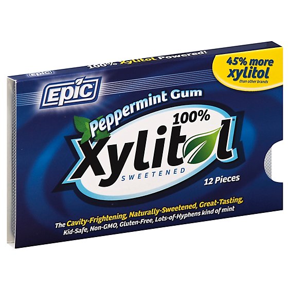 Epic Gum 100% Xylitol Sweetened Peppermint - 12 Count