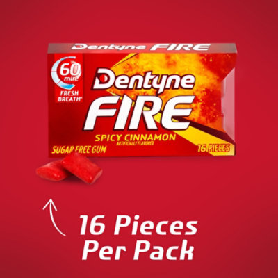 Dentyne Fire Gum Sugar Free Spicy Cinnamon - 16 Count - Image 2