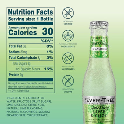 Fever-Tree Sparkling Lime & Yuzu Soda - 4-6.8 Fl. Oz. - Image 2
