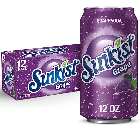 Sunkist Grape Soda In Can - 12-12 Fl. Oz.