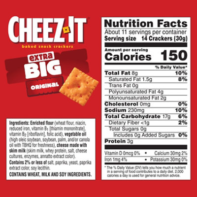 Cheez-It Extra Big Cheese Crackers Baked Snack Original - 11.7 Oz - Image 3