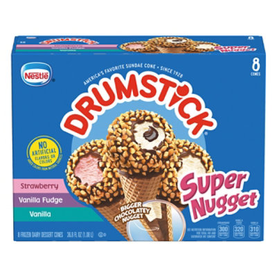 Drumstick Frozen Dairy Dessert Cones Super Nugget 8 Cones - 36.8 Fl. Oz. - Image 3