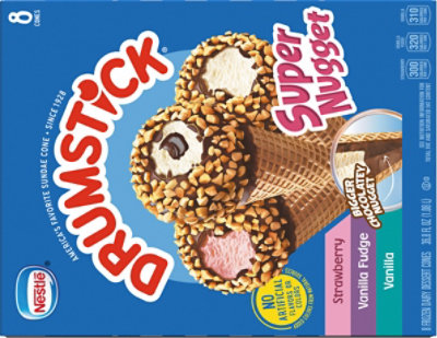 Drumstick Frozen Dairy Dessert Cones Super Nugget 8 Cones - 36.8 Fl. Oz. - Image 6