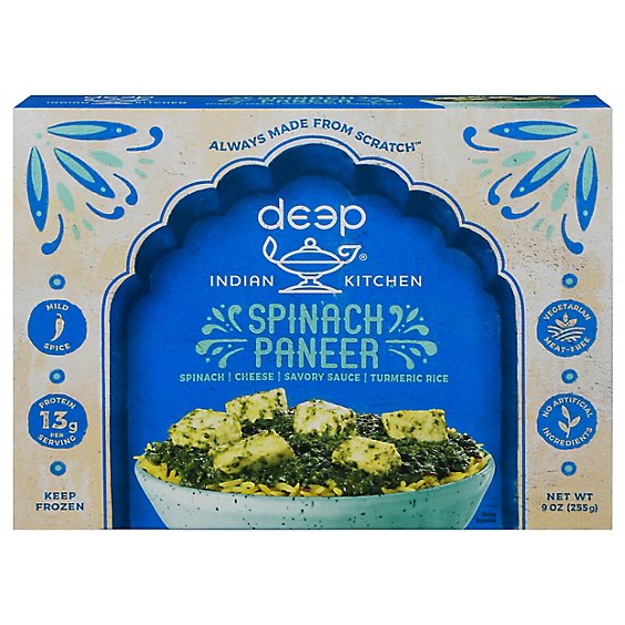 Deep Indian Kitchen Spinach Paneer with Turmeric Rice - 10 Oz