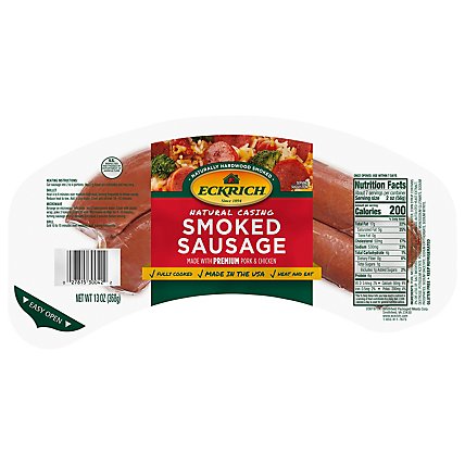 Eckrich Natural Casing Smoked Sausage - 13 Oz - Image 3