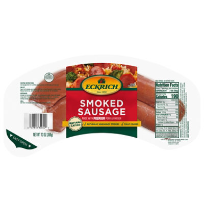 Eckrich Natural Casing Smoked Sausage - 13 Oz - Image 1
