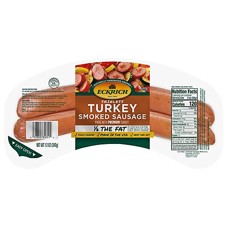 Eckrich Skinless Turkey Smoked Sausage - 13 Oz