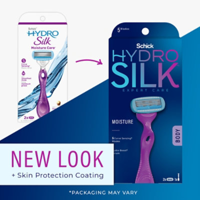 Schick Hydro Silk Razor for Women With 1 Razor Handle & 2 Razor Blade Refills - Each - Image 3