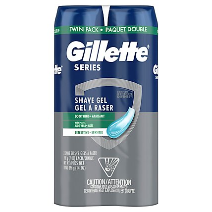 Gillette Series Soothing Shave Gel for Men with Aloe Vera Twin Pack - 2-7 Oz - Image 2