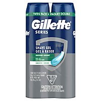 Gillette Series Soothing Shave Gel for Men with Aloe Vera Twin Pack - 2-7 Oz - Image 2