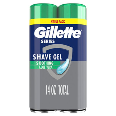 Gillette Series Soothing Shave Gel for Men with Aloe Vera Twin Pack - 2-7 Oz - Image 1