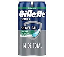 Gillette Series Soothing Shave Gel for Men with Aloe Vera Twin Pack - 2-7 Oz