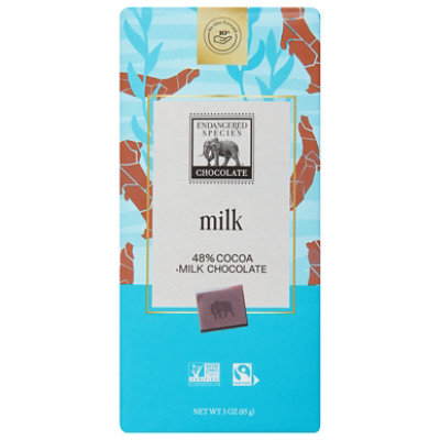 Endangered Species Chocolate Bar Milk Chocolate 48% Cocoa - 3 Oz