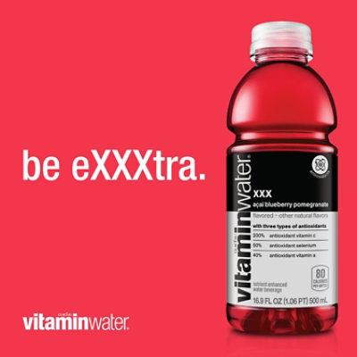 vitaminwater Water Beverage Nutrient Enhanced XXX Acai Blueberry Pomegranate - 6-16.9 Fl. Oz. - Image 2