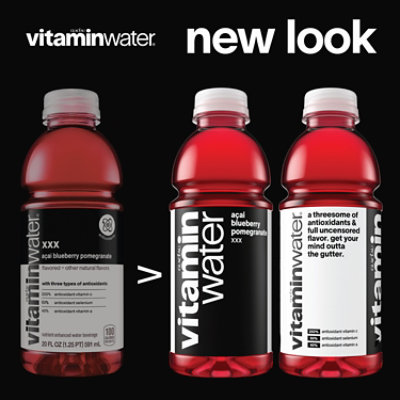 vitaminwater Water Beverage Nutrient Enhanced XXX Acai Blueberry Pomegranate - 6-16.9 Fl. Oz. - Image 3