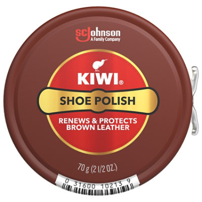 Kiwi Brown Giant Metal Tin Shoe Polish Paste - 2 Oz - Image 1