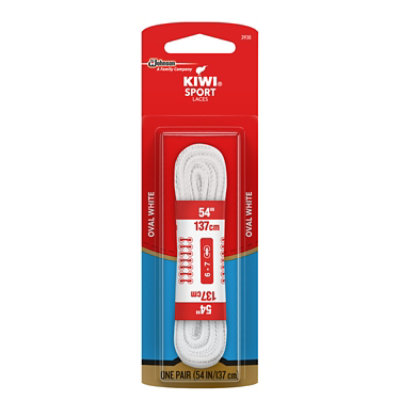 Kiwi White 54 Inch Oval Laces Pair - Each