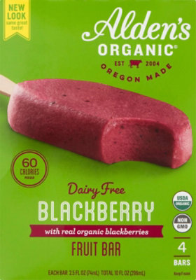 Alden's Organic Blackberry Ice Cream Sorbet Bars - 4 Count - Image 2