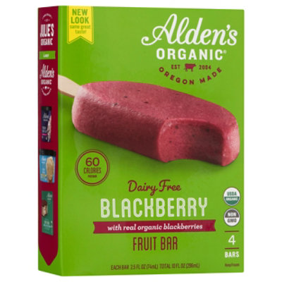 Alden's Organic Blackberry Ice Cream Sorbet Bars - 4 Count - Image 1