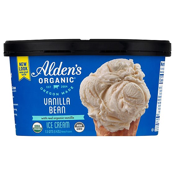 Alden's Organic Vanilla Bean Ice Cream - 1.5 Quarts