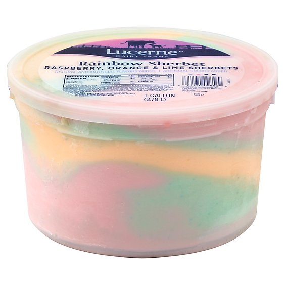 Lucerne Frozen Dairy Dessert Sherbet Rainbow - 1 Gallon