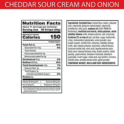Cheez-It Snapd Cheese Cracker Chips Thin Crisps Cheddar Sour Cream Onion - 12 Oz - Image 4