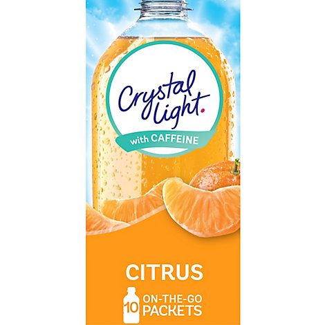 Crystal Light Drink Mix On-The-Go Packets with Caffeine Citrus - 10-0.09 Oz