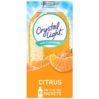 Crystal Light Drink Mix On-The-Go Packets with Caffeine Citrus - 10-0.09 Oz