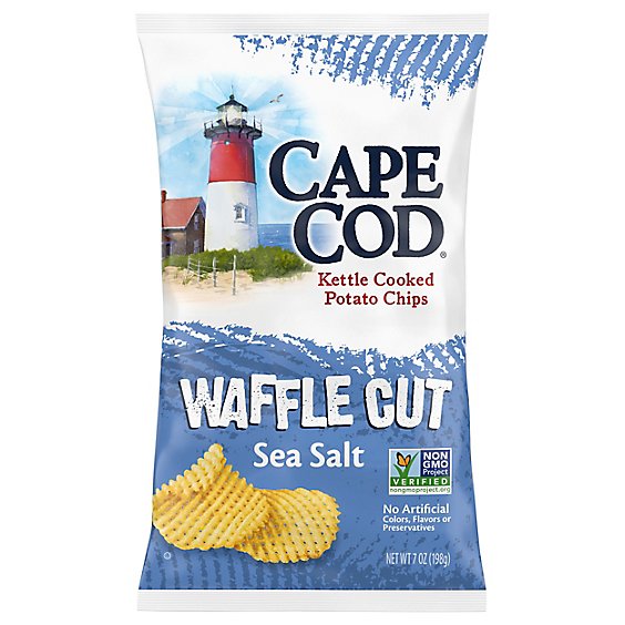 Cape Cod Potato Chips Kettle Cooked Waffle Cut Sea Salt - 7 Oz