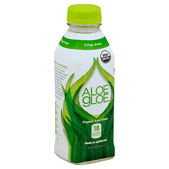 ALOE gLOE Water Aloe Organic Crisp Aloe Pulp Free - 15.2 Fl. Oz.