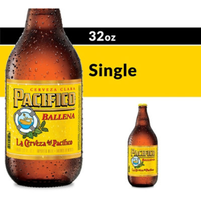 Pacifico Clara Ballena Lager Mexican Beer 4.4% ABV Bottle - 32 Fl. Oz. - Image 1