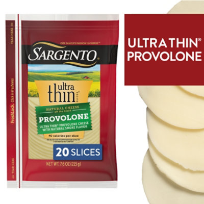 Sargento Provolone Natural Cheese with Natural Smoke Flavor Ultra Thin Slices - 20 Count - Image 1