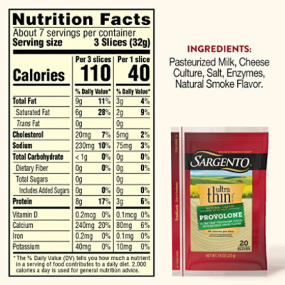 Sargento Provolone Natural Cheese with Natural Smoke Flavor Ultra Thin Slices - 20 Count - Image 5