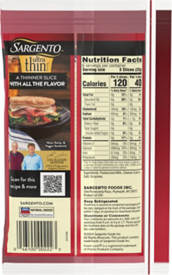 Sargento Swiss Natural Cheese Ultra Thin Slices 18 Count - 6.84 Oz - Image 6