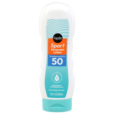 Signature Select/Care Sport Sunscreen Lotion Water Resistant Non Greasy SPF 50 - 10.4 Fl. Oz. - Image 1