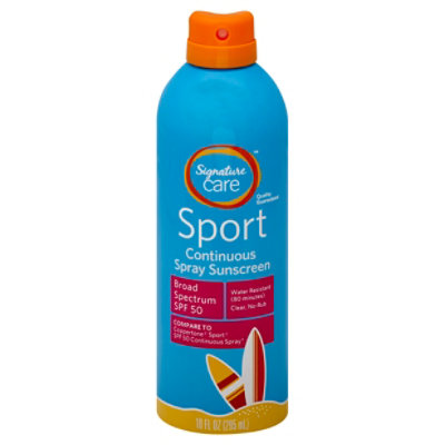 Signature Care Sport Sunscreen Continuous Spray Water Resistant SPF 50 - 10 Fl. Oz.
