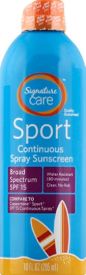 Signature Care Sport Sunscreen Continuous Spray Water Resistant SPF 15 - 10 Fl. Oz. - Image 2