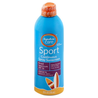 Signature Care Sport Sunscreen Continuous Spray Water Resistant SPF 15 - 10 Fl. Oz. - Image 1