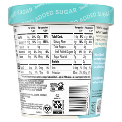 So Delicious Dairy Free No Sugar Added Vanilla Bean Coconut Milk Frozen Dessert - 16 Fl. Oz. - Image 2