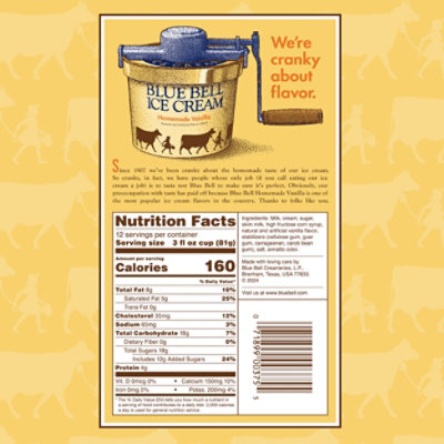 Blue Bell Homemade Vanilla Cup - 12-3 Fl. Oz. - Image 6