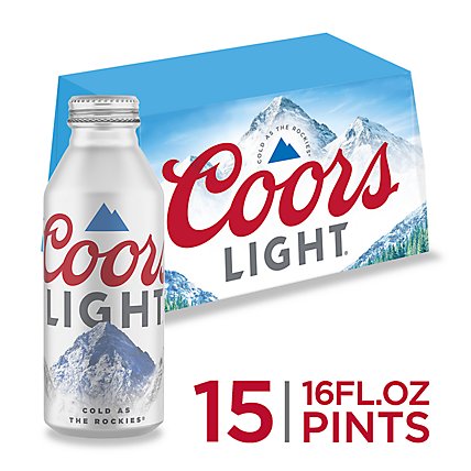 Coors Light Beer American Style Light Lager 4.2% ABV Bottles - 15-16 Fl. Oz. - Image 1