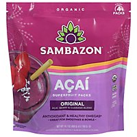 Sambazon Organic Superfruit Packs Orignal Blend Acai Berry + Guarana - 4-3.5 Oz - Image 2